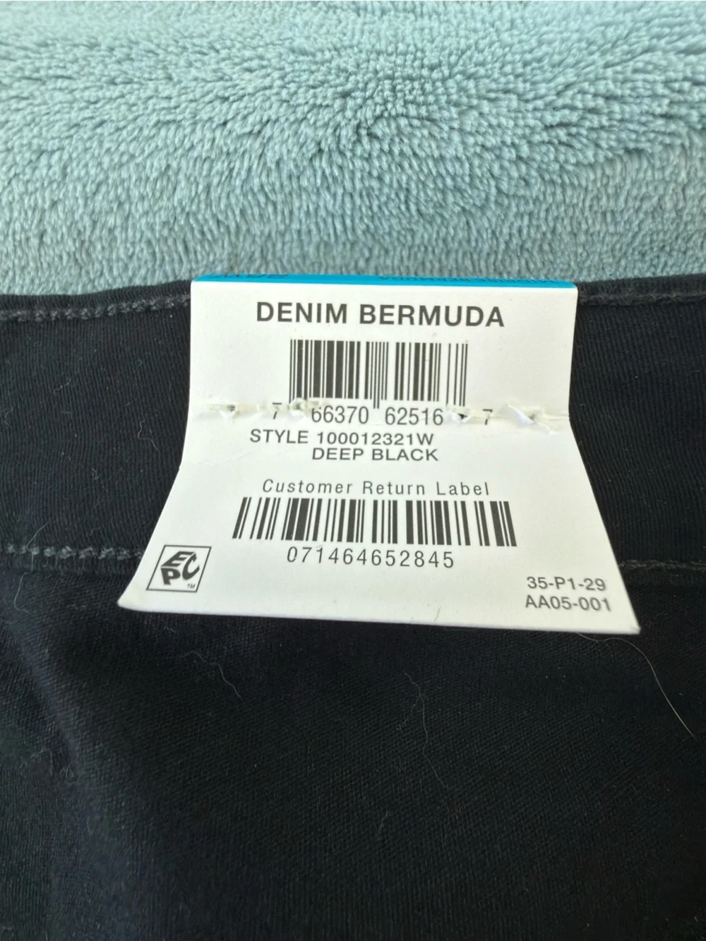 NEW STYLE & CO Plus Size Denim Raw-Edge Deep Black Mid-Rise Bermuda Short Sz 28W